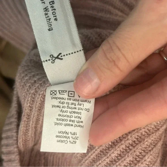 Madewell Crewneck Bow Tie Knit Sweater Mauve XS - Picture 9 of 9